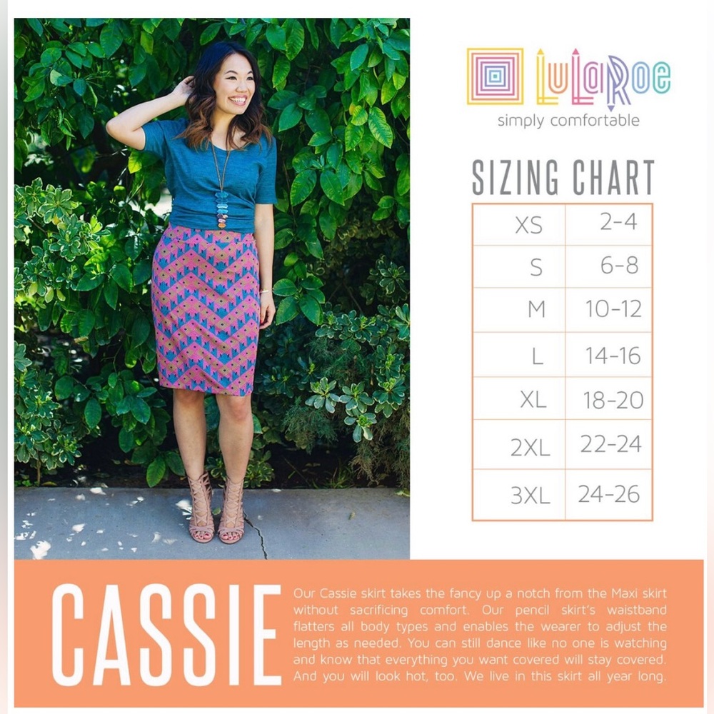 NWT Lularoe Cassie Pencil Skirt - Black, Red and Blue feather design - Size S - Picture 5 of 5